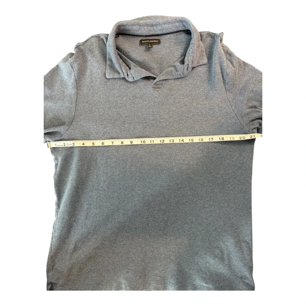 Banana Republic Men XL Blue Heathered Short Sleeve Polo Shirt Jersey Knit Casual